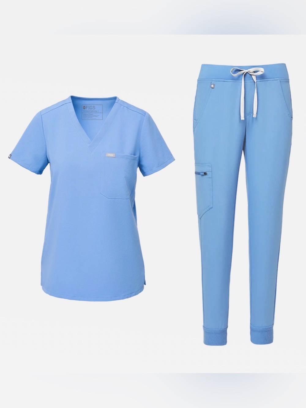 FIGS MATCHING SCRUBS SET IN CEIL BLUE
